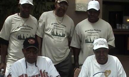 The William brothers, sons of Ora Williams-top row, Negro League baseball players bottom row, 2009 Family Reunion